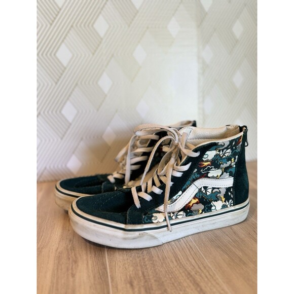 VANS Dragon Hi-Top Green Suede Magic Dragon Glow In The Dark Kids Youth Size 2.5 - Picture 1 of 7